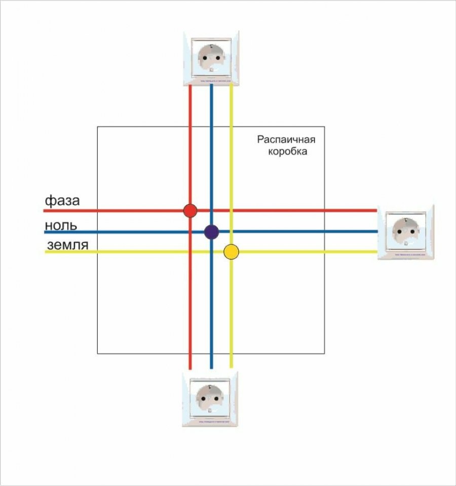 Схема подключения свет розетка 2 выключателя