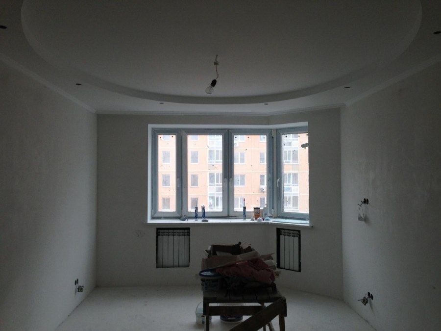 Чистовая отделка гипсокартона на потолке