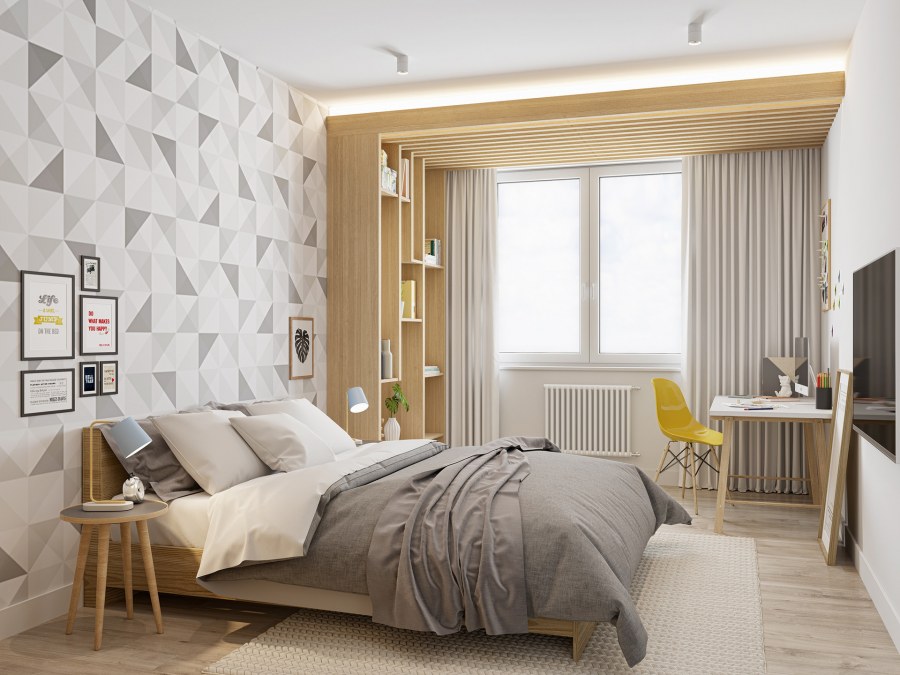 Спальня в скандинавском стиле реальные