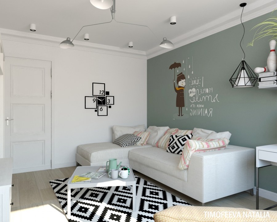 Акцентная стена в скандинавском стиле