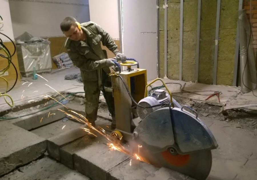 Алмазная резка плит перекрытия