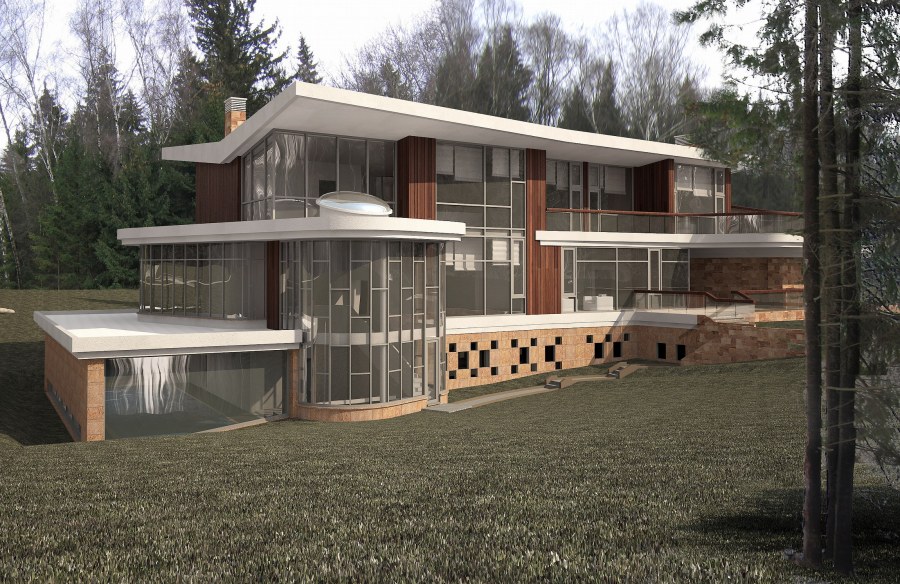 Индивидуальный жилой дом на берегу реки