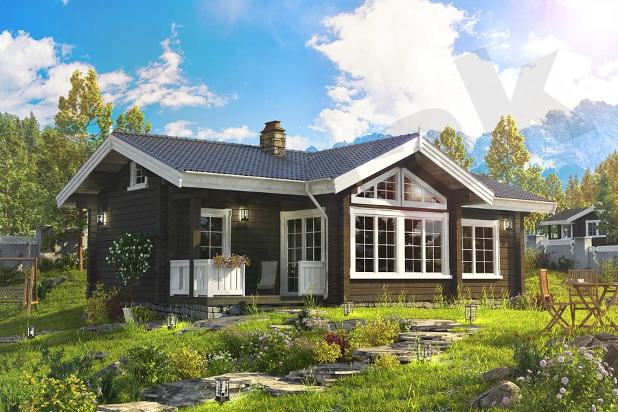 Дома из клееного бруса 150м2 Скандинавский