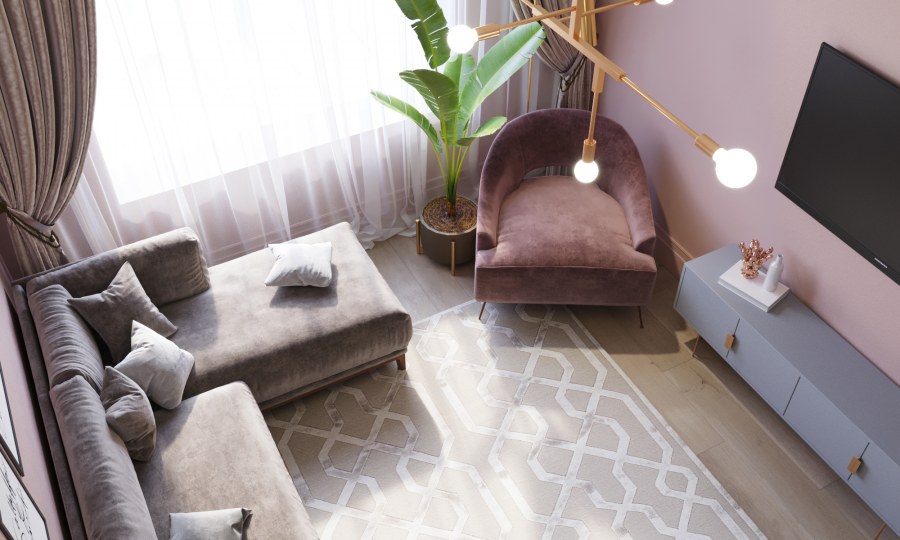 Гостиная пыльная роза