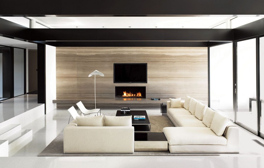 Гостиная в доме в стиле Минимализм