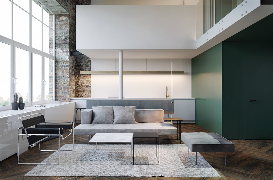 Гостиная лофт Минимализм