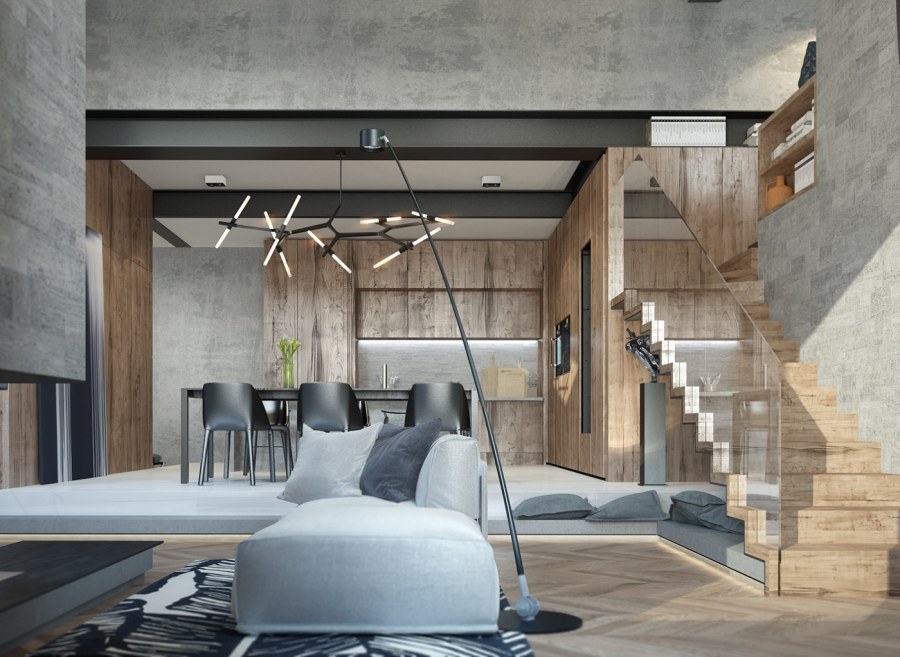 Загородный дом в стиле лофт Минимализм