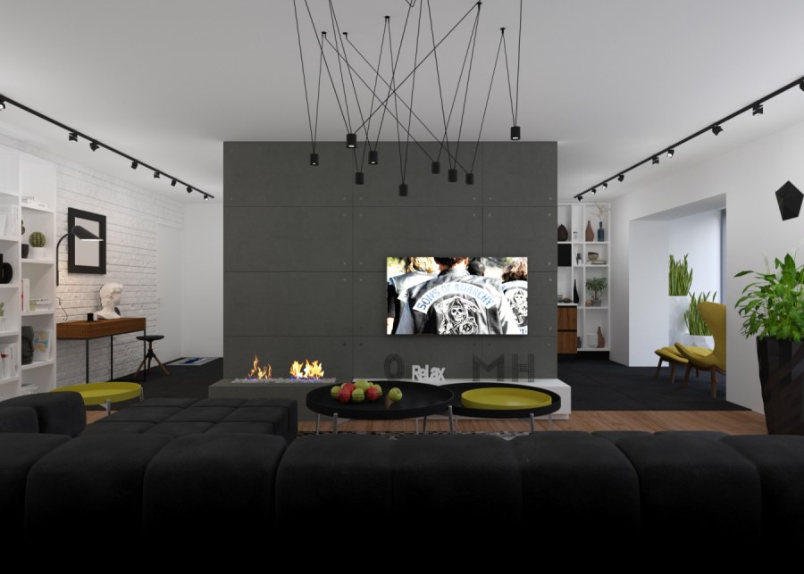 Гостиная-спальня в стиле лаунж