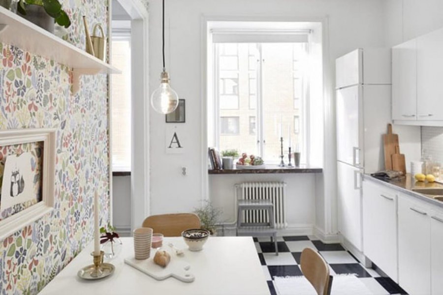 Стены на кухне в скандинавском стиле