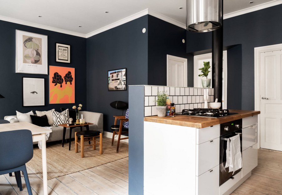 Акцентная стена в интерьере кухни