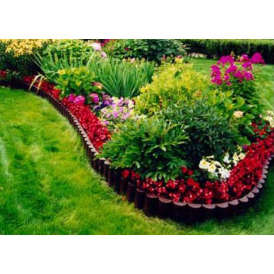 Забор для клумб МАСТЕРСАД садовый конструктор 300 см коричневый 15см/3м