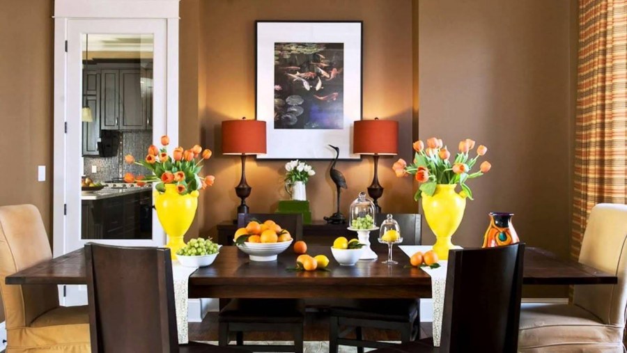 Осеньье цвета в интерьере