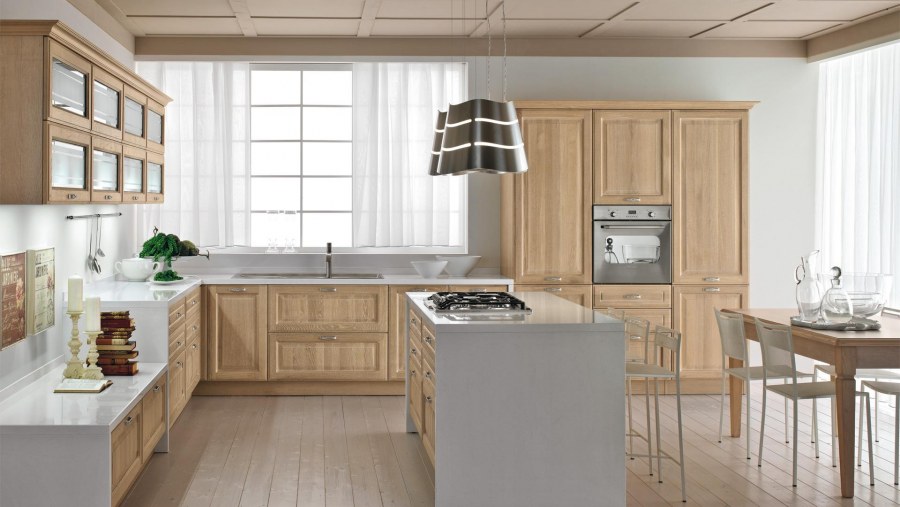 Кухня из массива дуба в современном стиле