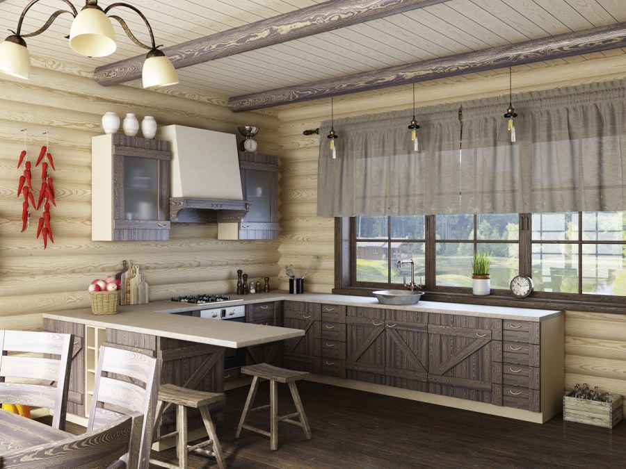 Кухня из сосны