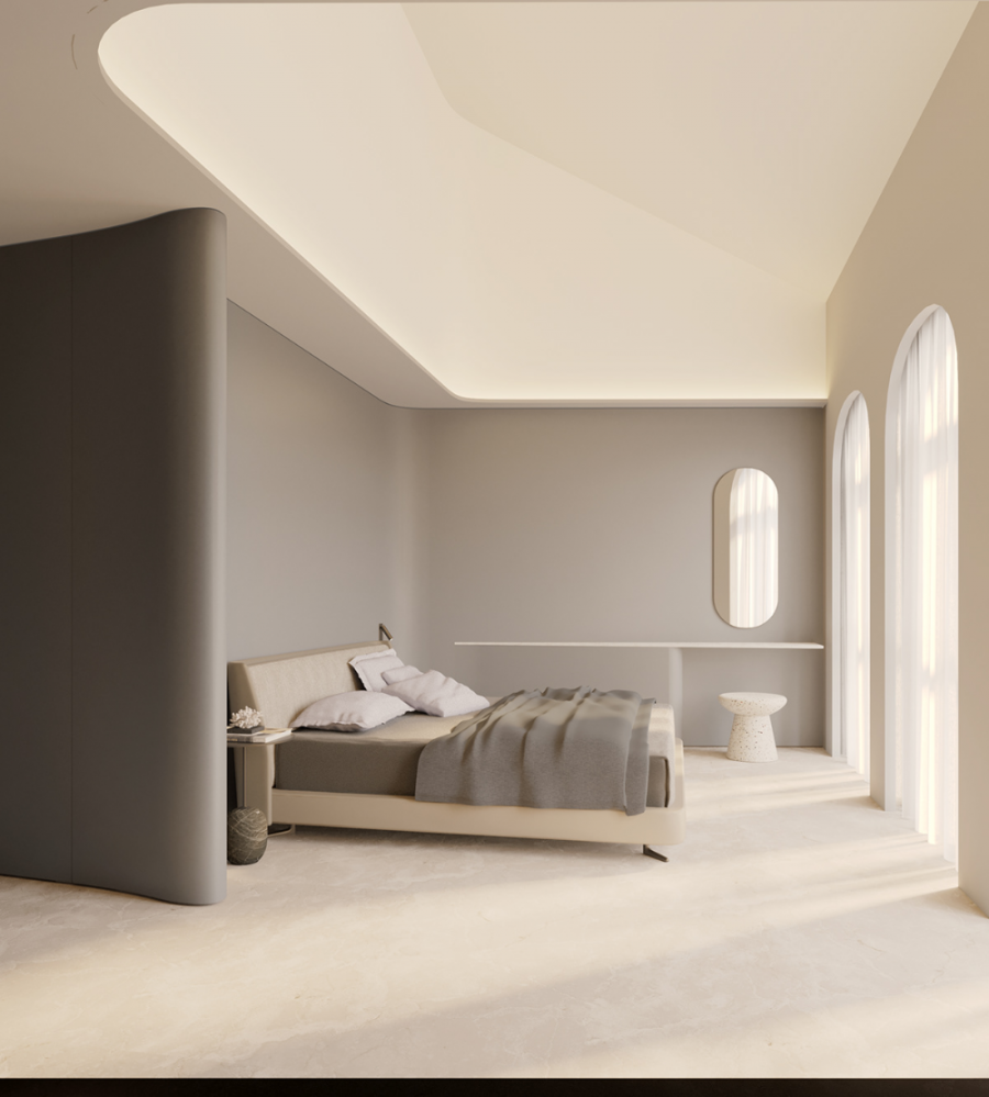 Спальни мебель и слоновая кость уютная