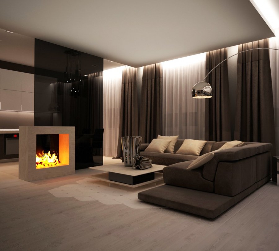 Гостиная в кофейных тонах