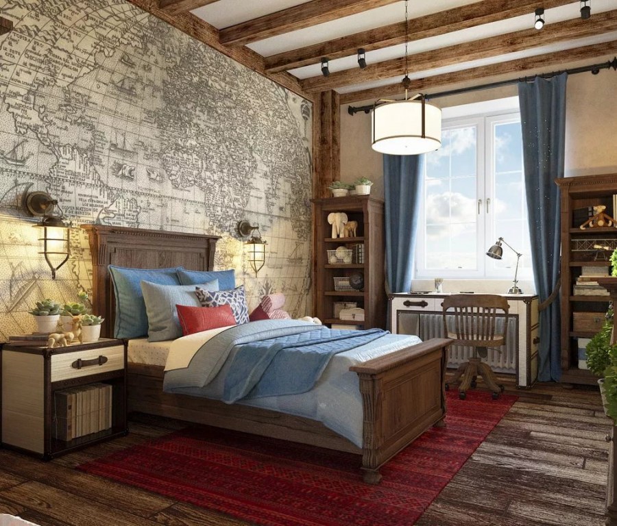 Спальня в колониальном стиле