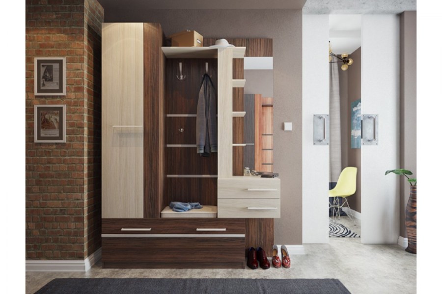 Прихожая Брауни (олива шоколад/ясень шимо светлый)