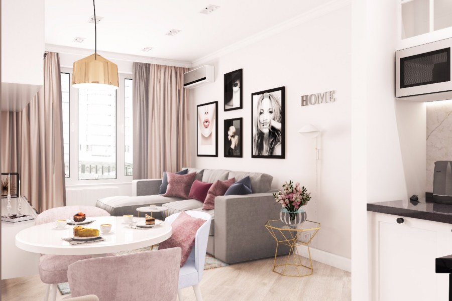 Интерьер однокомнатной квартиры 35 кв м