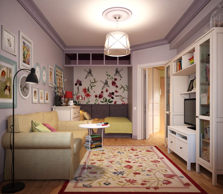 Маленькая спальня гостиная