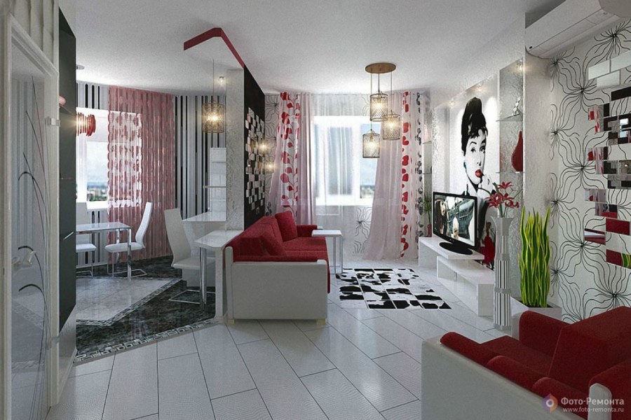 Интерьер квартиры студии для девушки