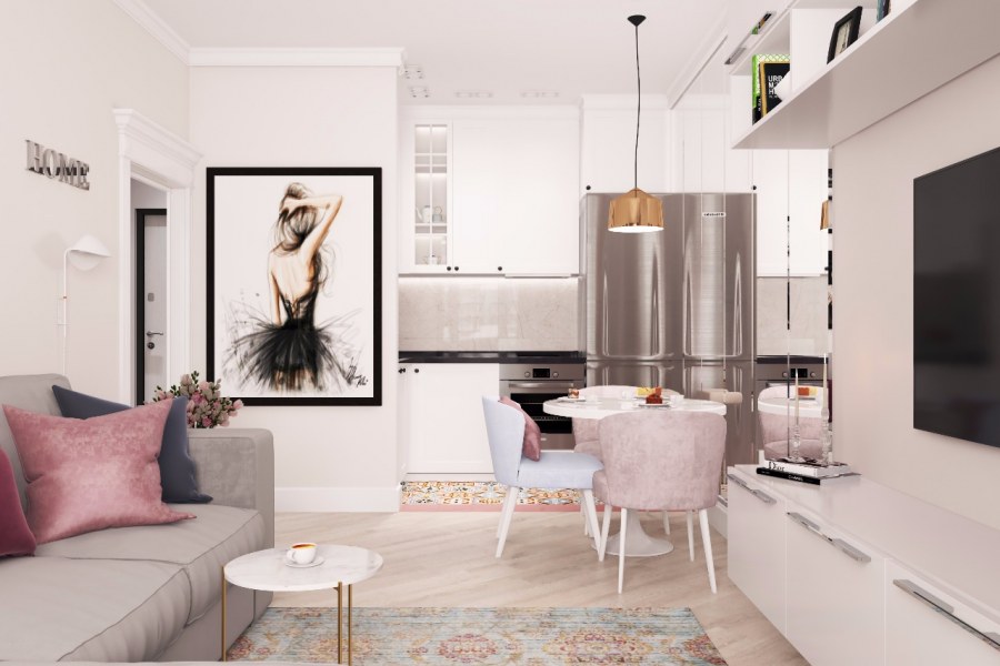 Стильная девушка в квартире