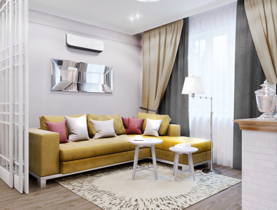 Интерьер однокомнатной квартиры 47 кв.м