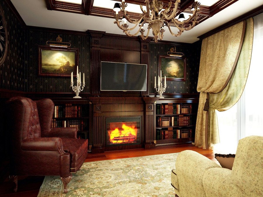 Гостиная в классическом английском стиле
