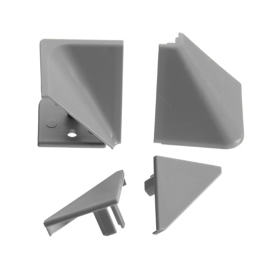 Комплект заглушек для плинтуса Квадро серебро