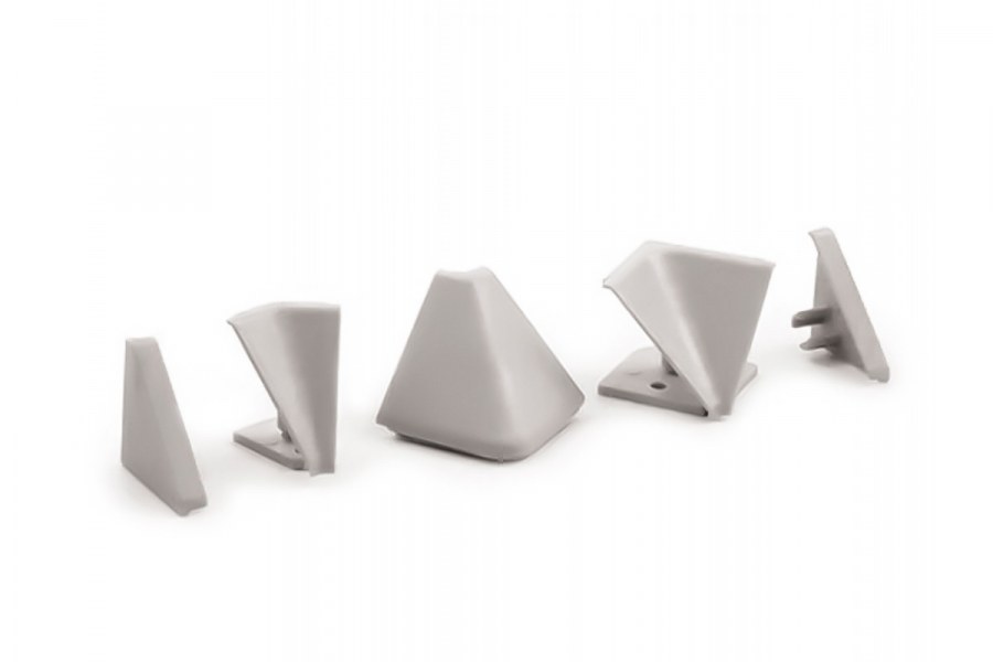 Комплект заглушек для плинтуса серый (1) кр