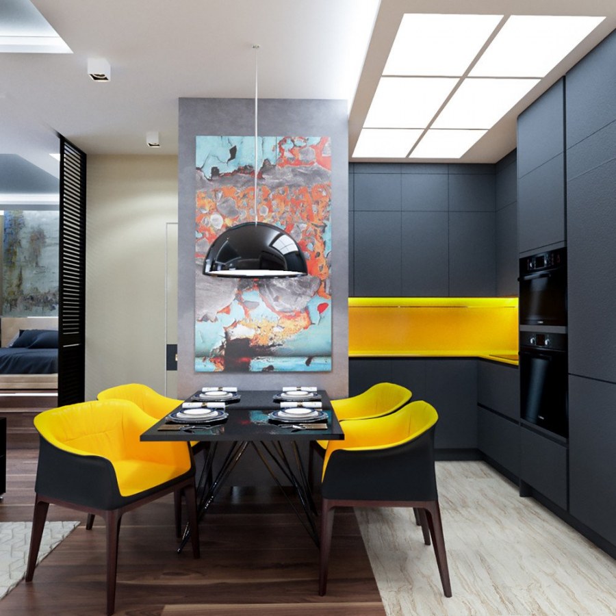 Яркие акценты в интерьере кухни