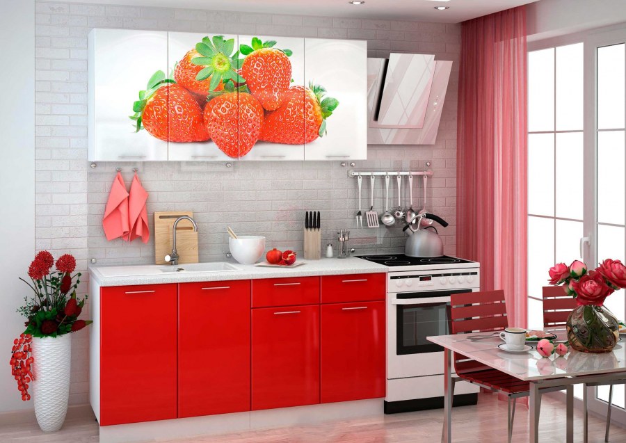 Кухонный гарнитур "Стендмебель" с фотопечатью 1,8