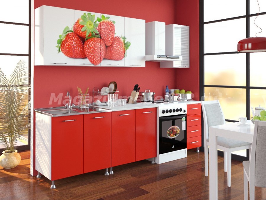 Кухня вишня 2м Дисави