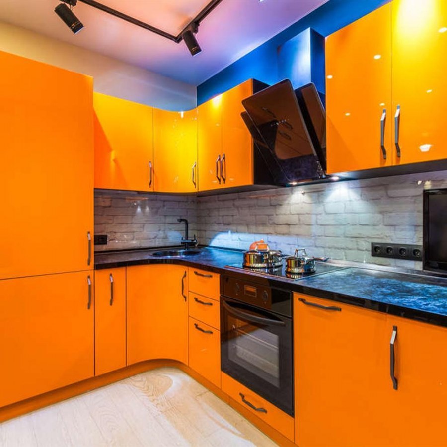 Кухни оранжевого цвета