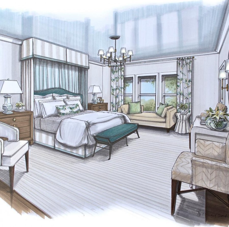 Эскизы современной спальни