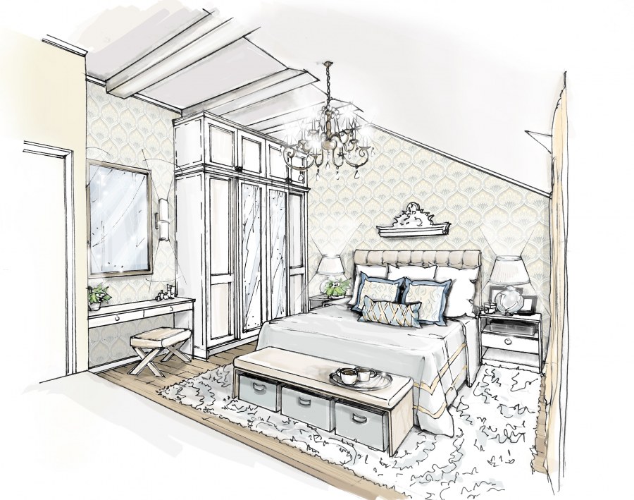Эскиз спальни