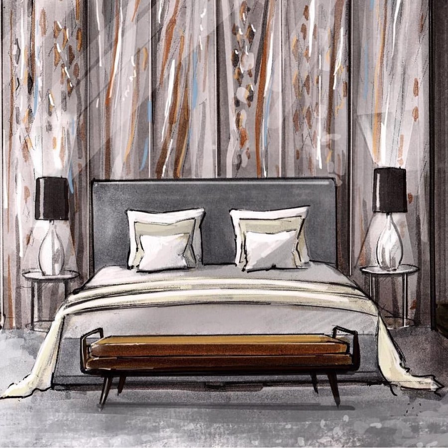 Спальня скетчинг