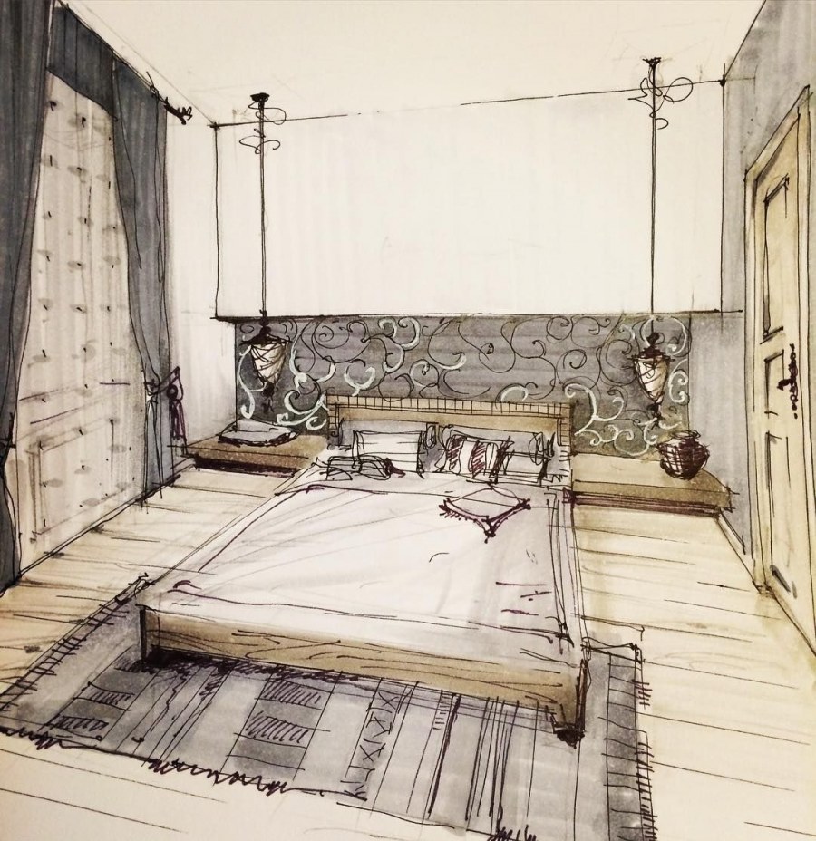 Дизайнерские эскизы интерьера