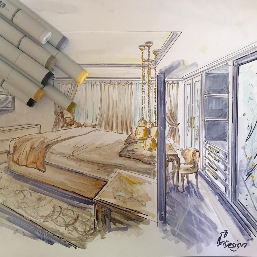 Проект спальни скетч