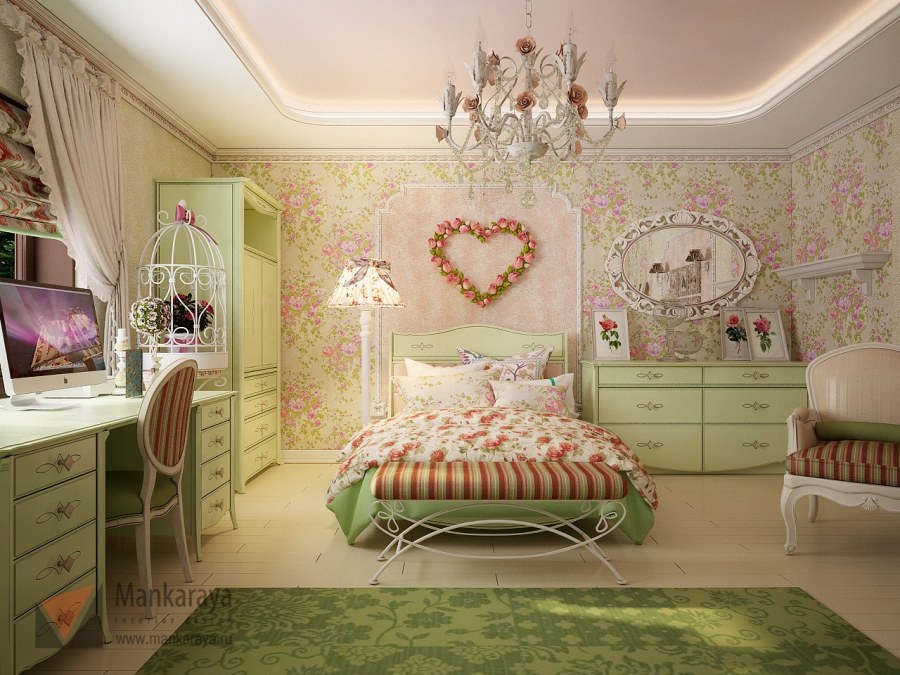 Интерьер комнаты в стиле шебби Шик