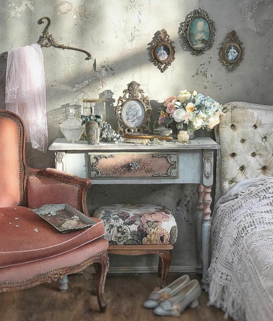 Интерьер спальни в стиле шебби Шик