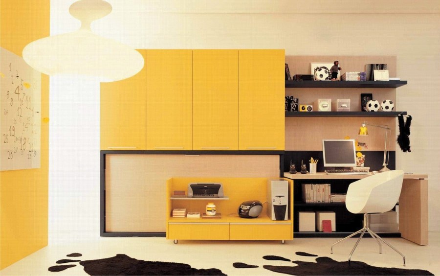 Белые детские спальни с акцентом