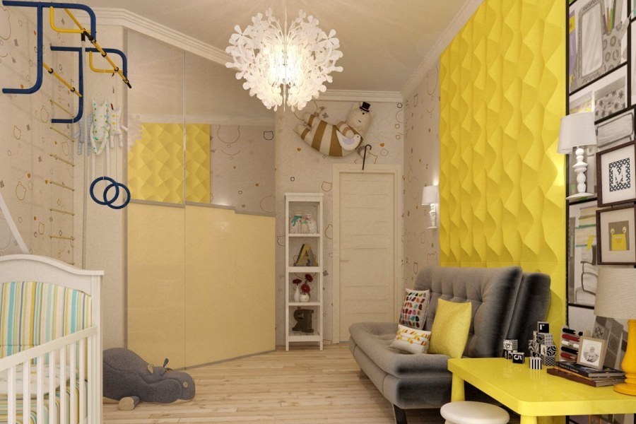 Жёлтая комната для подростка