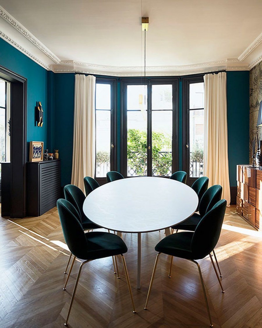 Парижский зеленый цвет в интерьере