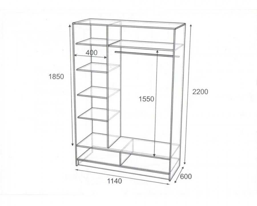 Шкаф-купе Ронда ШККР1500.1