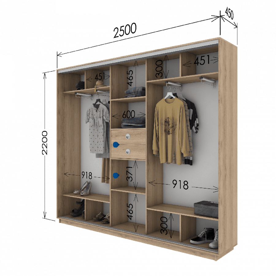 Шкаф-купе 2000×2600×600