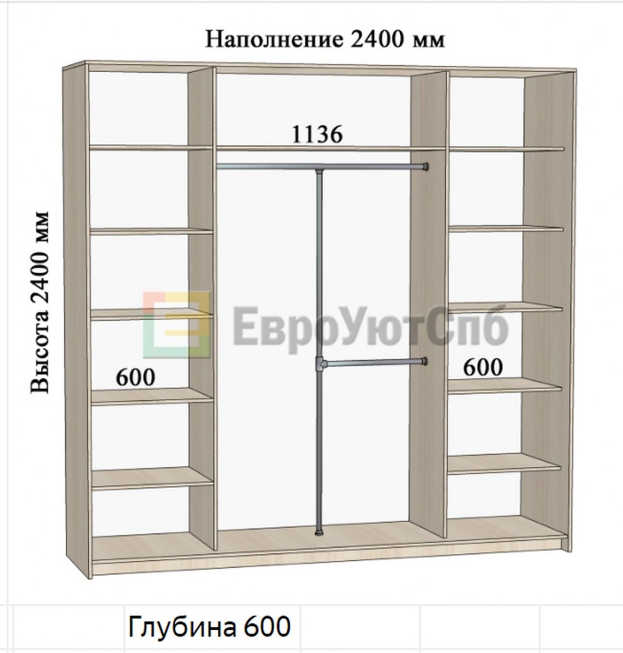 Шкаф купе 2300 ширина наполнение