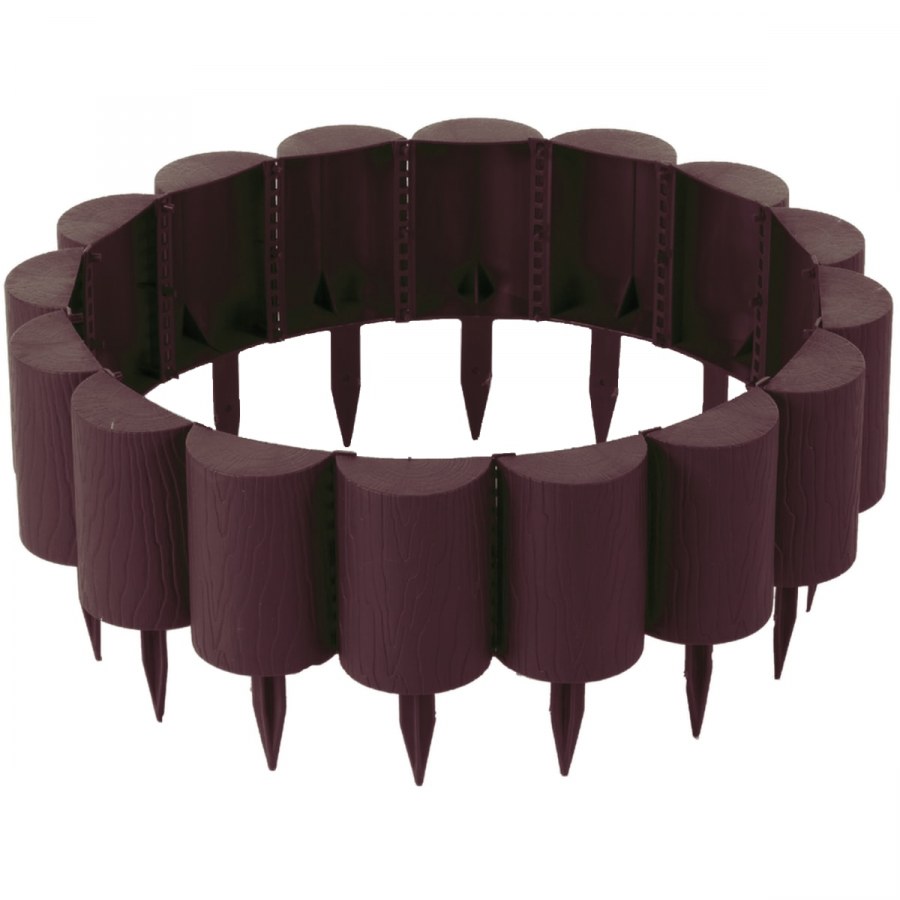 Бордюр садовый декоративный пеньки цвет коричневый