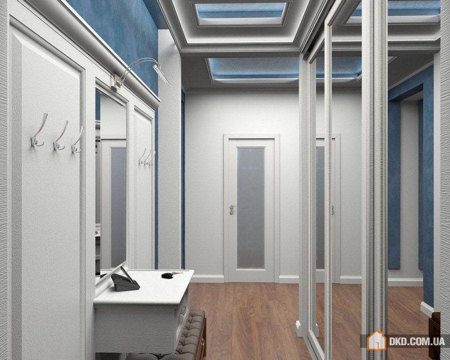 Серо голубая прихожая