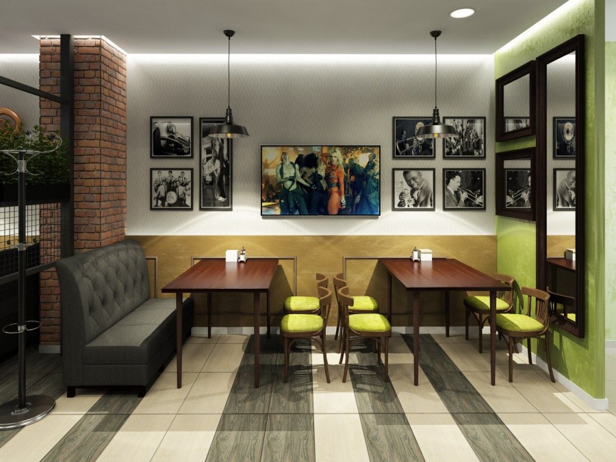 Интерьер кафе 50 кв м